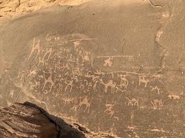 Nabatean petroglyphs in Wadi Rum